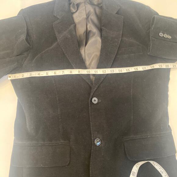 GAP Velour Black Men’s Blazer Jacket Button Close EUC Sz Sm Cotton Career Preppy - Picture 10 of 13